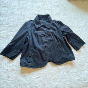 Larry Levine stretch black blazer with quarter sleeve size L